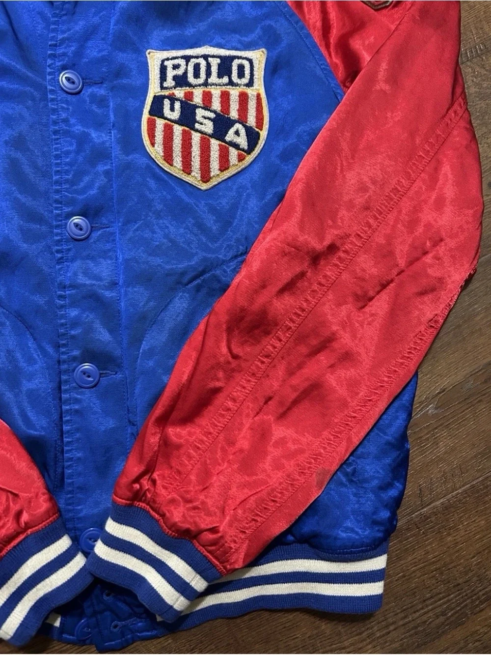 polo ralph lauren satin jacket k-swiss usa size medium